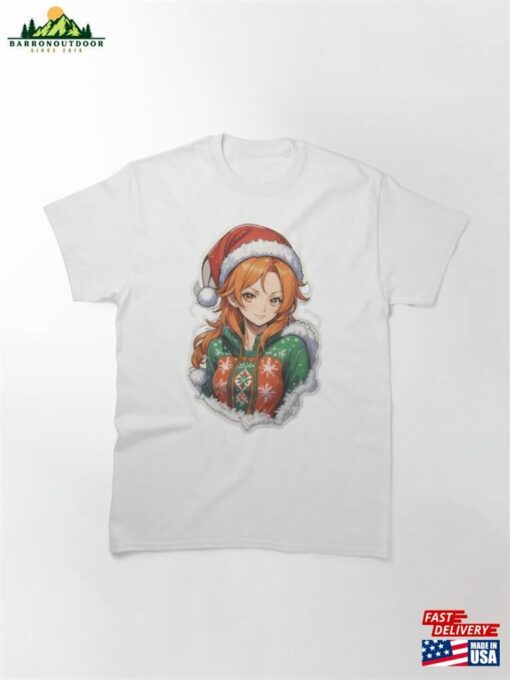 One Piece Christmas Nami Cute Sticker Classic T-Shirt
