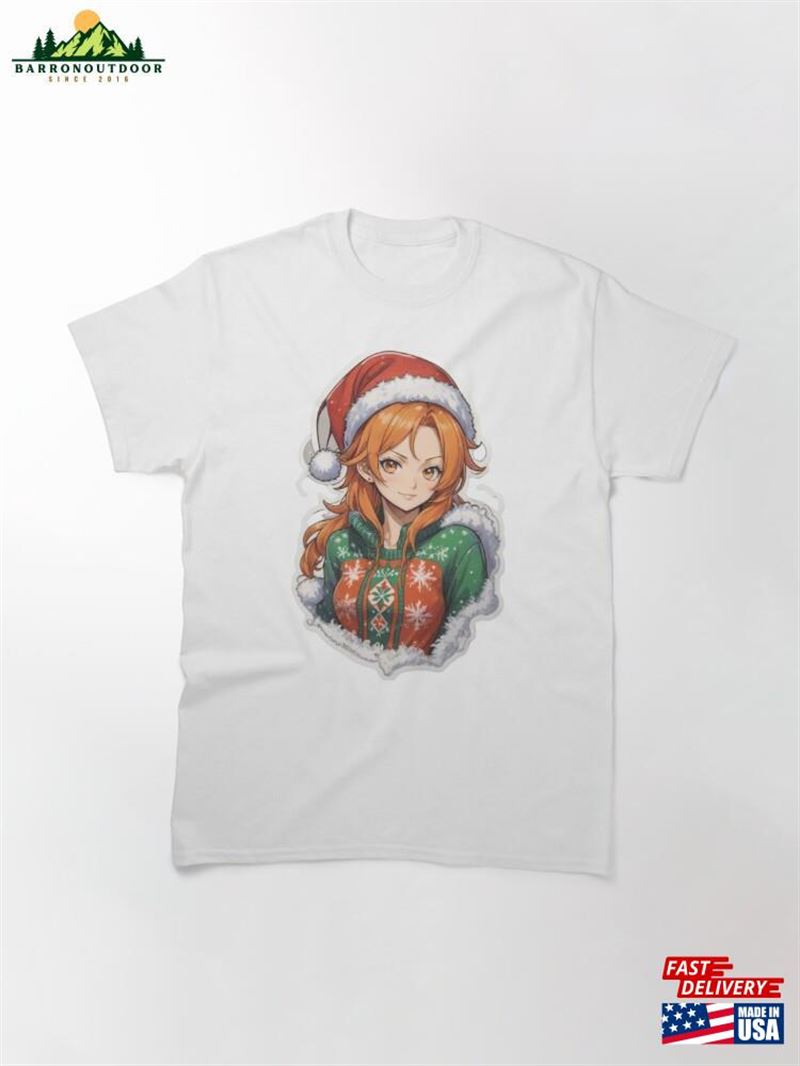 One Piece Christmas Nami Cute Sticker Classic T-Shirt One Piece Christmas Nami Cute Sticker Classic T-Shirt