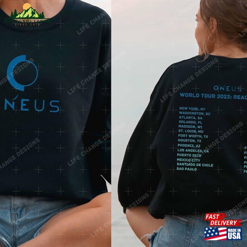 Oneus Reach For Us World Tour T-Shirt 2023 Concert City List Raise Apparel Classic Oneus Reach For Us World Tour T-Shirt 2023 Concert City List Raise Apparel Classic