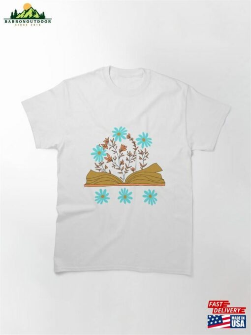 Open Book With Flowers Classic T-Shirt