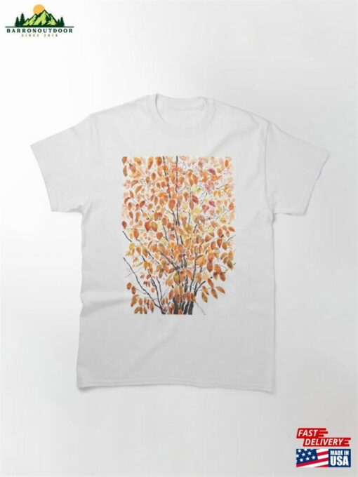 Orange And Yellow Autumn Cherry Tree Classic T-Shirt Unisex