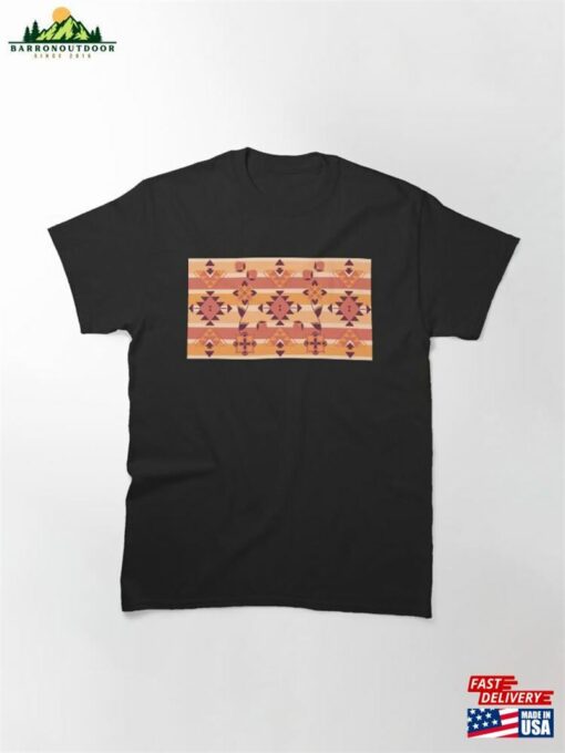 Orange Geometric Floral Classic T-Shirt Unisex