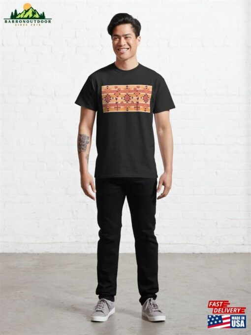 Orange Geometric Floral Classic T-Shirt Unisex