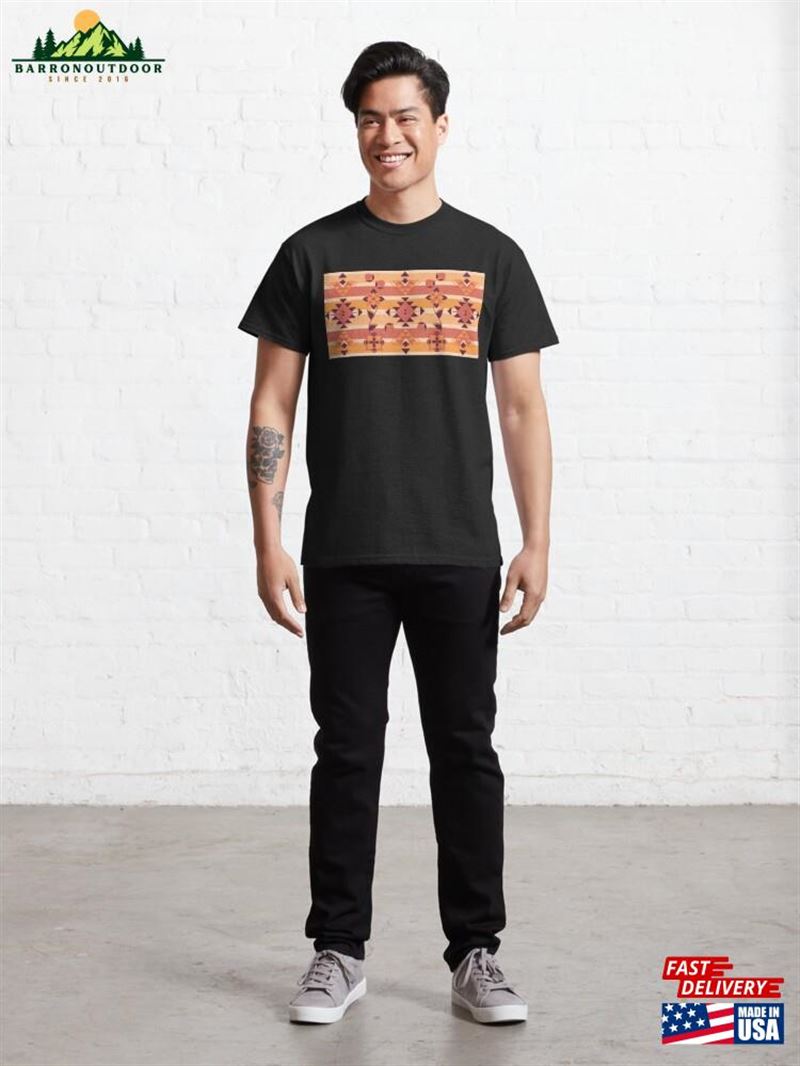 Orange Geometric Floral Classic T-Shirt Unisex Orange Geometric Floral Classic T-Shirt Unisex