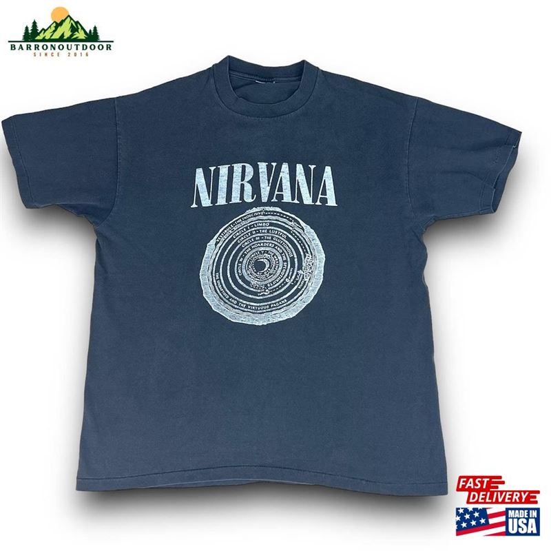 Original Nirvana Vestibule'circle Of Hell'1991 Vintage Band T-Shirt Sweatshirt Classic Original Nirvana Vestibule'circle Of Hell'1991 Vintage Band T-Shirt Sweatshirt Classic