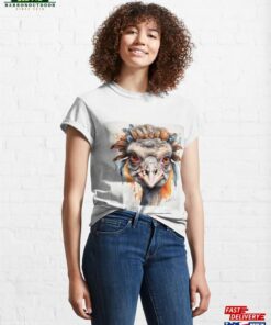 Ostrich Bird Tribal Watercolor Classic T-Shirt Sweatshirt