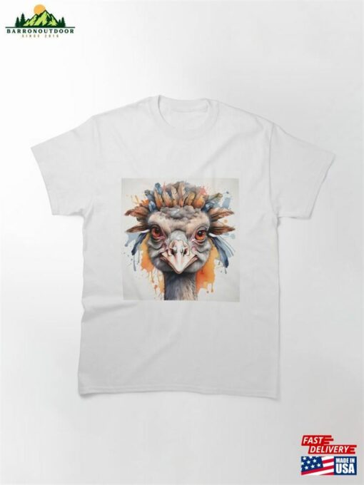 Ostrich Bird Tribal Watercolor Classic T-Shirt Sweatshirt