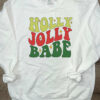 Adult Holly Jolly Babe Christmas Crewneck Sweatshirt