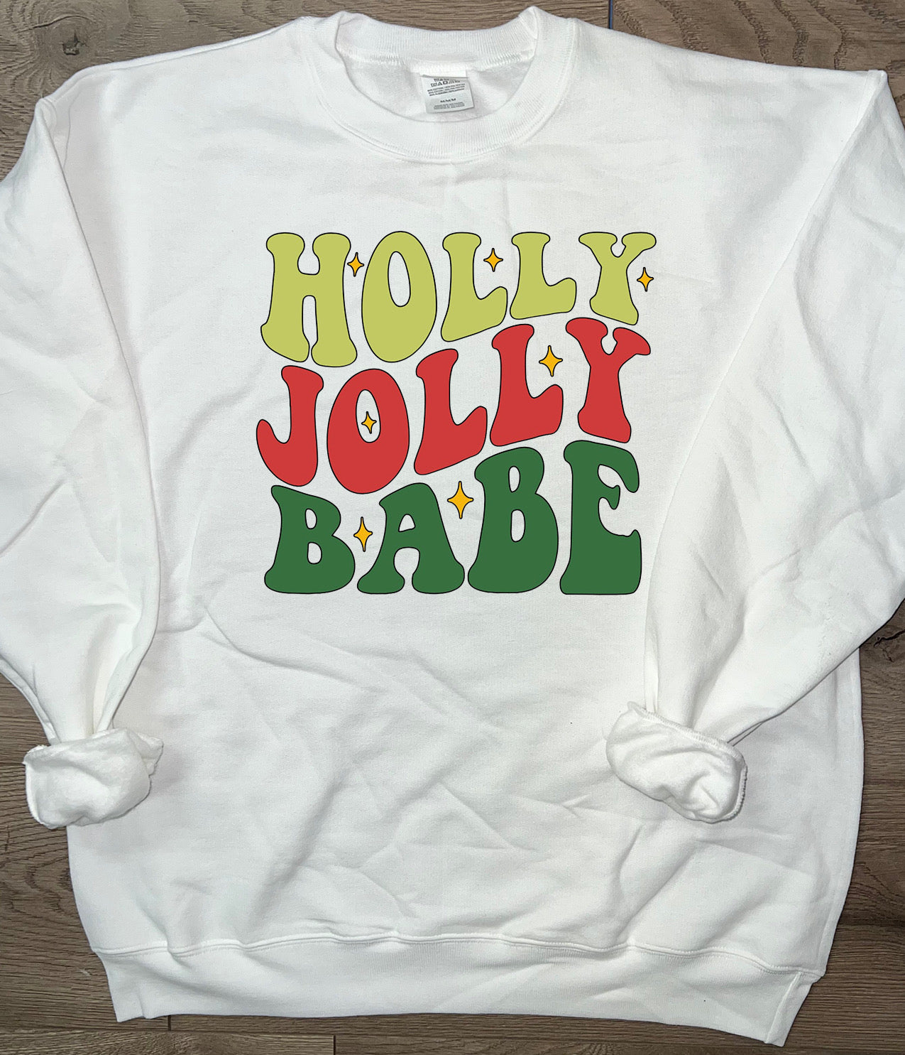 Adult Holly Jolly Babe Christmas Crewneck Sweatshirt Adult Holly Jolly Babe Christmas Crewneck Sweatshirt