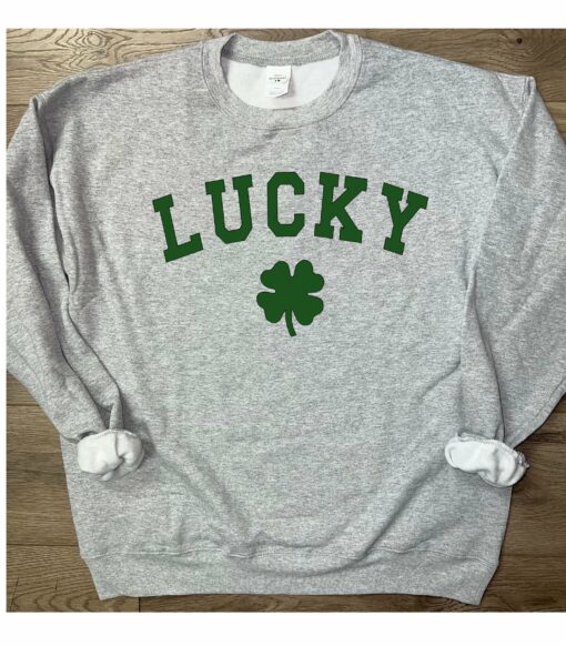 Adult Lucky Clover St. Patrick’s Day Crewneck Sweatshirt