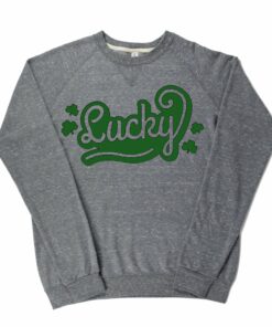 Adult Lucky St. Patrick’s Day Lightweight Snow Heather Crewneck