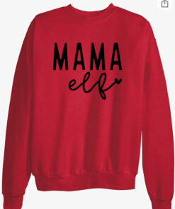 Adult Mama Elf Christmas Crewneck Sweatshirt