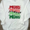 Adult Merry Christmas Bubble Crewneck Sweatshirt
