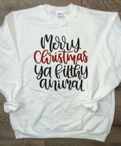 Adult Merry Christmas Ya Filthy Animal Crewneck Sweatshirt