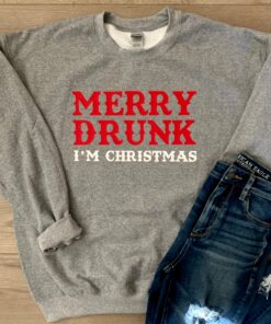 Adult Merry Drunk I’m Christmas Crewneck Sweatshirt