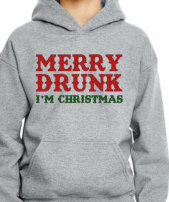 Adult Merry Drunk I’m Christmas Solid Hoodie