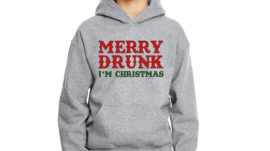 Adult Merry Drunk I’m Christmas Solid Hoodie Adult Merry Drunk I’m Christmas Solid Hoodie