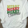 Adult Merry Merry Merry Christmas Crewneck Sweatshirt