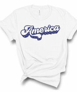 America Outline Stars July 4 Bella Canvas T-shirt
