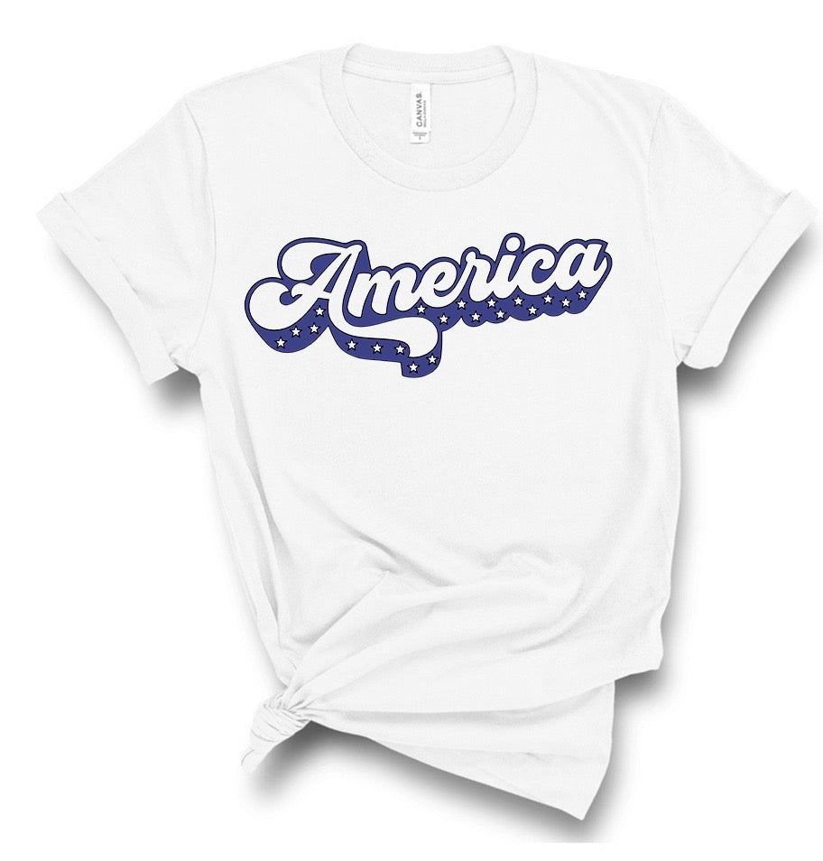 America Outline Stars July 4 Bella Canvas T-shirt America Outline Stars July 4 Bella Canvas T-shirt