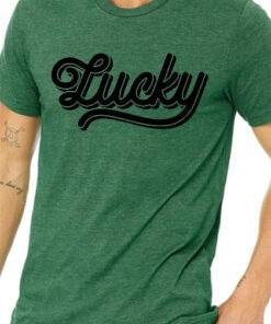 Cursive Lucky St. Patrick’s Day Bella Canvas T-shirt Cursive Lucky St. Patrick’s Day Bella Canvas T-shirt