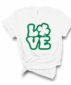 LOVE Shamrock St. Patrick’s Day Bella Canvas T-shirt