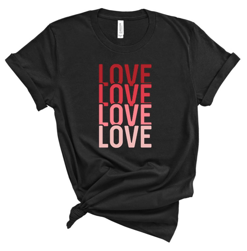 LOVE x4 Valentine’s Day Bella Canvas T-shirt LOVE x4 Valentine’s Day Bella Canvas T-shirt