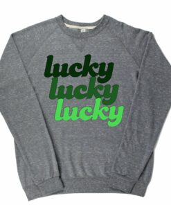 Lucky Lucky Lucky St. Patrick’s Day Lightweight Snow Heather Crewneck Lucky Lucky Lucky St. Patrick’s Day Lightweight Snow Heather Crewneck