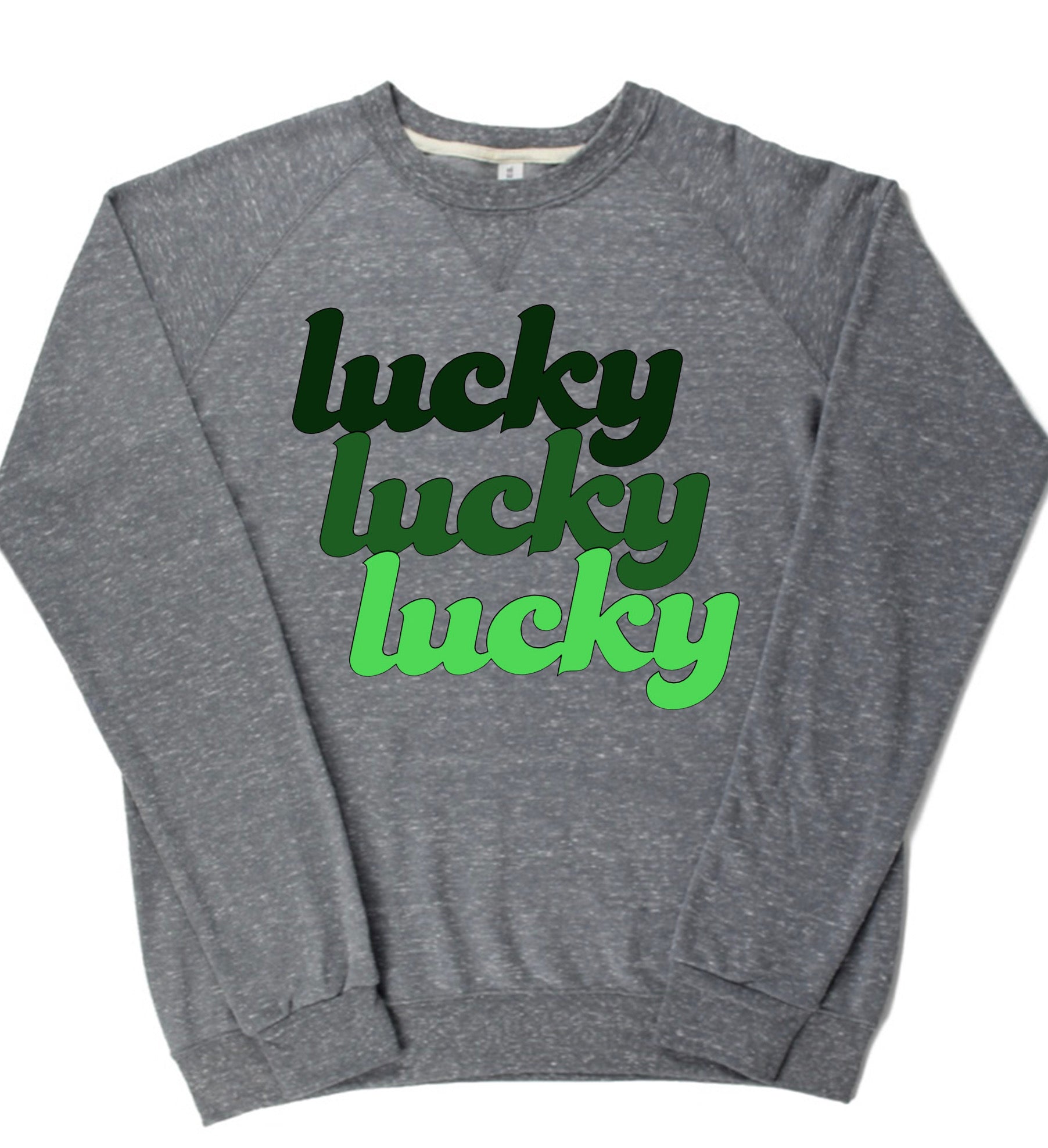 Lucky Lucky Lucky St. Patrick’s Day Lightweight Snow Heather Crewneck Lucky Lucky Lucky St. Patrick’s Day Lightweight Snow Heather Crewneck