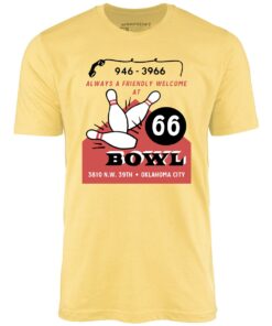 66 Bowl – Oklahoma City, OK – Vintage Bowling Alley – Unisex T-Shirt
