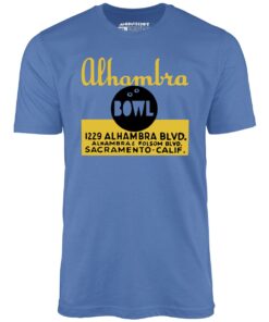 Alhambra Bowl – Sacramento, CA – Vintage Bowling Alley – Unisex T-Shirt Alhambra Bowl – Sacramento, CA – Vintage Bowling Alley – Unisex T-Shirt