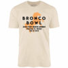 Bronco Bowl – Dallas, TX – Vintage Bowling Alley – Unisex T-Shirt