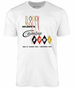 Camino Bowl – Mountain View, CA – Vintage Bowling Alley – Unisex T-Shirt