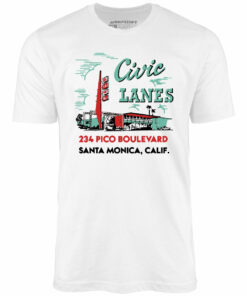 Civic Lanes – Santa Monica, CA – Vintage Bowling Alley – Unisex T-Shirt