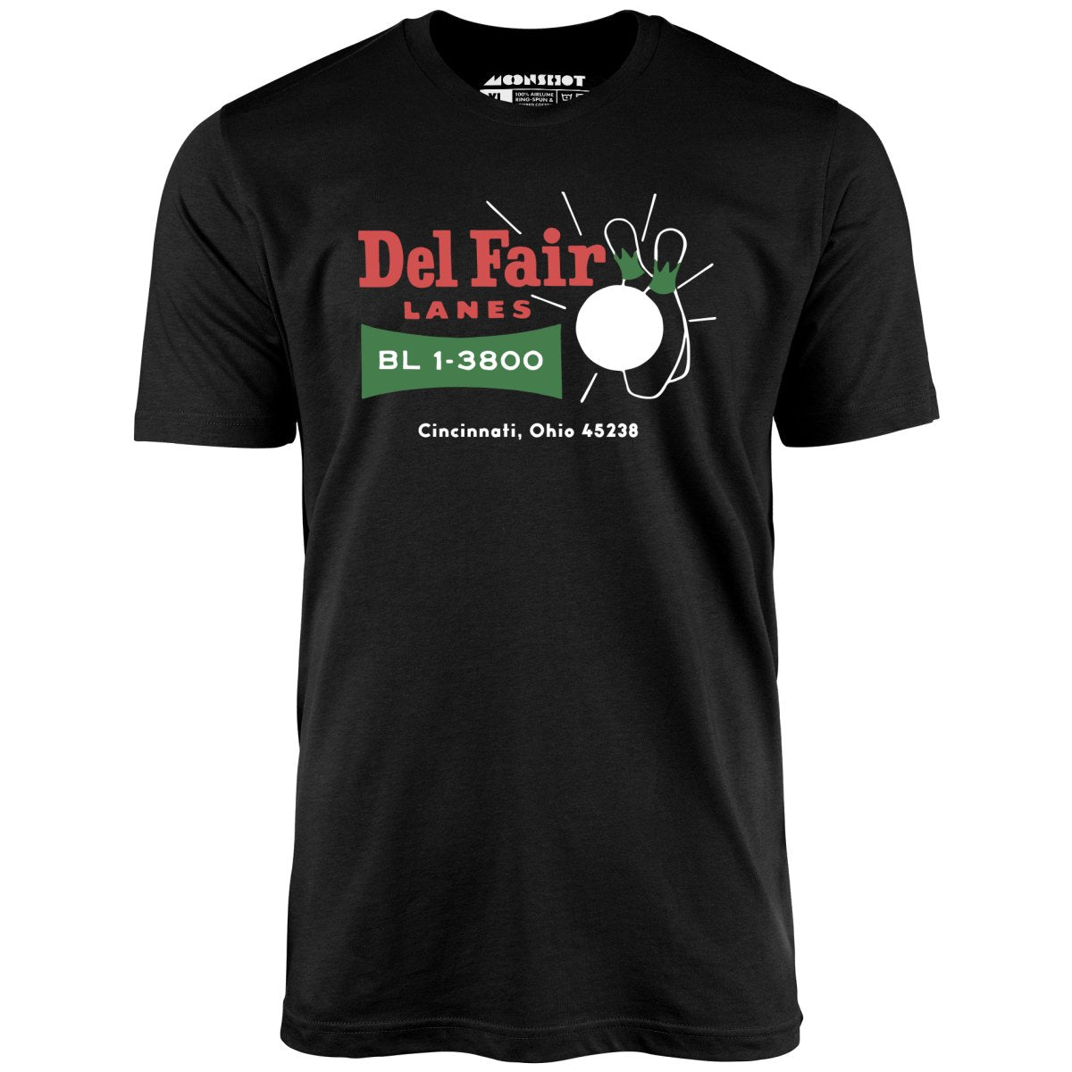 Del Fair Lanes v2 - Cincinnati, OH - Vintage Bowling Alley - Unisex T-Shirt Del Fair Lanes v2 - Cincinnati, OH - Vintage Bowling Alley - Unisex T-Shirt