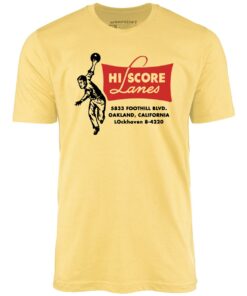 Hi Score Lanes – Oakland, CA – Vintage Bowling Alley – Unisex T-Shirt