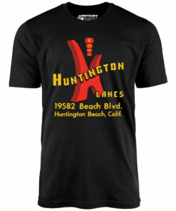 Huntington Lanes – Huntington Beach, CA – Vintage Bowling Alley – Unisex T-Shirt
