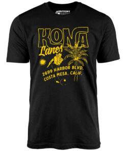 Kona Lanes v3 – Costa Mesa, CA – Vintage Bowling Alley – Unisex T-Shirt