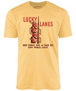 Lucky Lanes – San Pablo, CA – Vintage Bowling Alley – Unisex T-Shirt Lucky Lanes – San Pablo, CA – Vintage Bowling Alley – Unisex T-Shirt