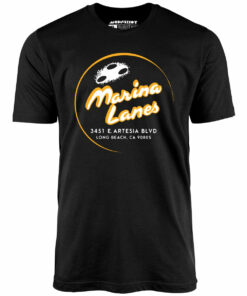 Marina Lanes – Long Beach, CA – Vintage Bowling Alley – Unisex T-Shirt