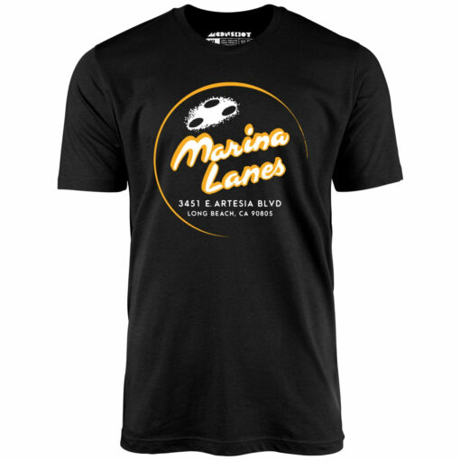 Marina Lanes – Long Beach, CA – Vintage Bowling Alley – Unisex T-Shirt