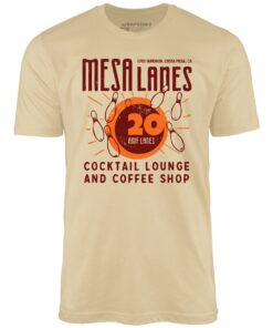 Mesa Lanes – Costa Mesa, CA – Vintage Bowling Alley – Unisex T-Shirt Mesa Lanes – Costa Mesa, CA – Vintage Bowling Alley – Unisex T-Shirt