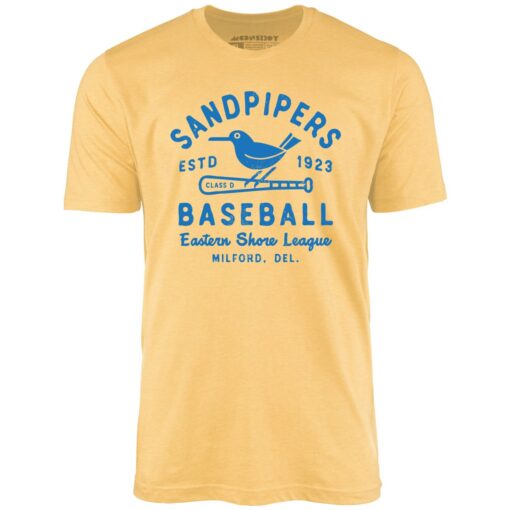 Milford Sandpipers – Delaware – Vintage Defunct Baseball Teams – Unisex T-Shirt