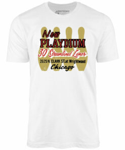 New Playdium – Chicago, IL – Vintage Bowling Alley – Unisex T-Shirt New Playdium – Chicago, IL – Vintage Bowling Alley – Unisex T-Shirt