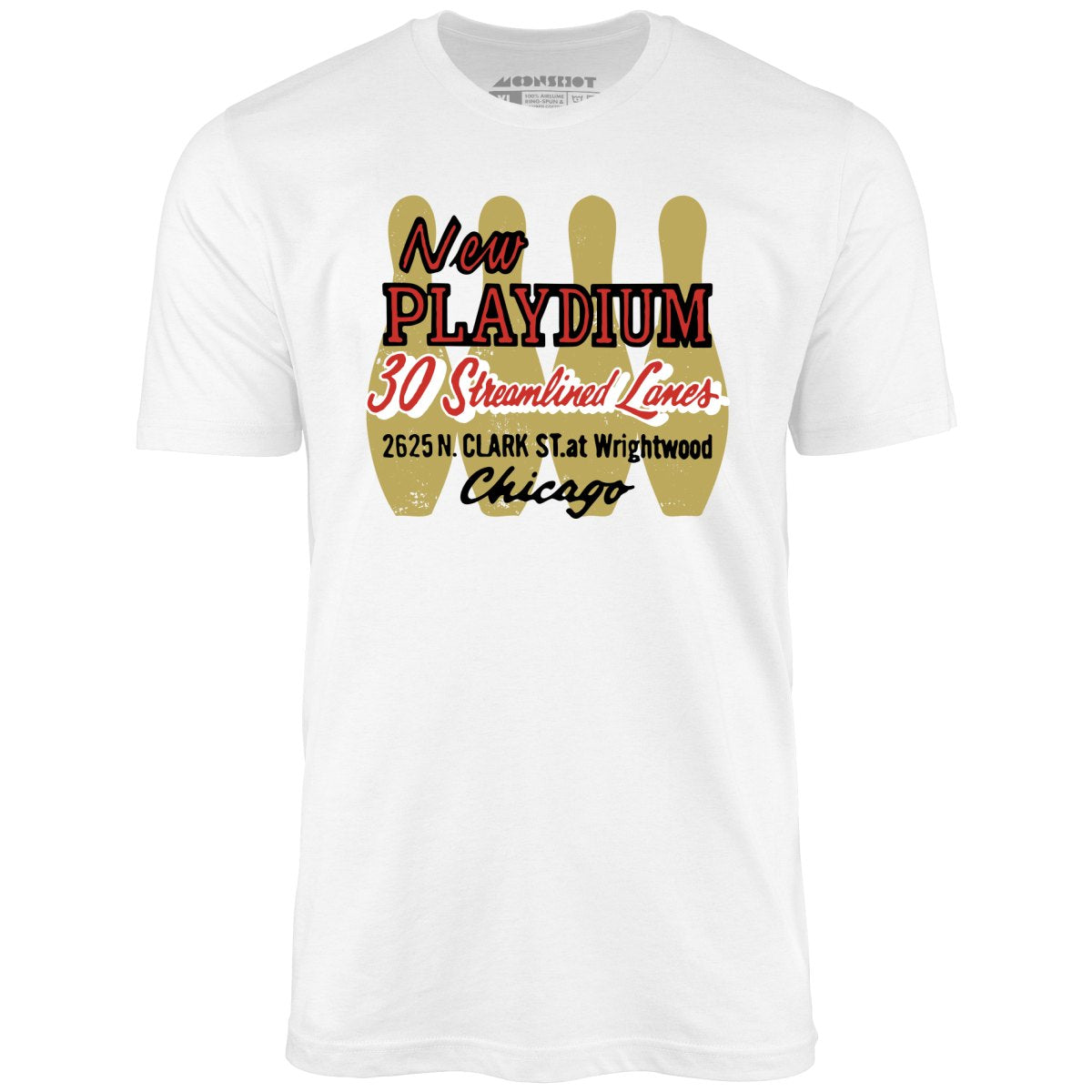 New Playdium - Chicago, IL - Vintage Bowling Alley - Unisex T-Shirt New Playdium - Chicago, IL - Vintage Bowling Alley - Unisex T-Shirt