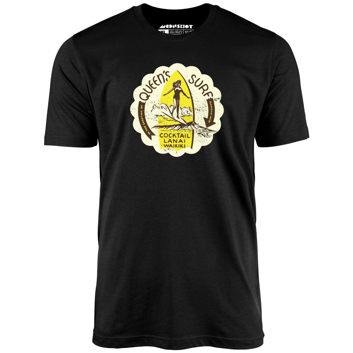 Queen's Surf - Waikiki, HI - Vintage Tiki Bar - Unisex T-Shirt Queen's Surf - Waikiki, HI - Vintage Tiki Bar - Unisex T-Shirt