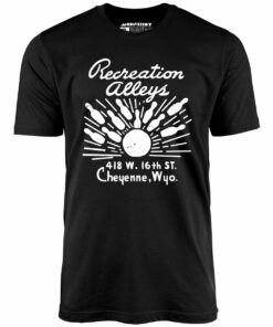 Recreation Alleys – Cheyenne, WY – Vintage Bowling Alley – Unisex T-Shirt