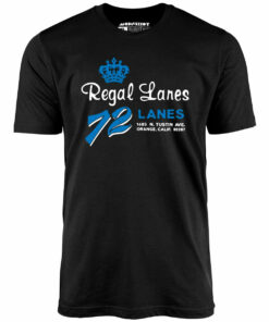 Regal Lanes – Orange, CA – Vintage Bowling Alley – Unisex T-Shirt