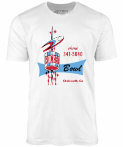 Rocket Bowl – Chatsworth, CA – Vintage Bowling Alley – Unisex T-Shirt