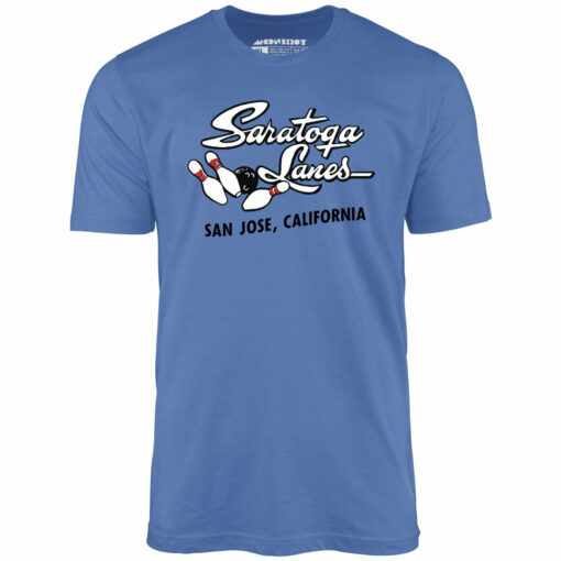 Saratoga Lanes – San Jose, CA – Vintage Bowling Alley – Unisex T-Shirt